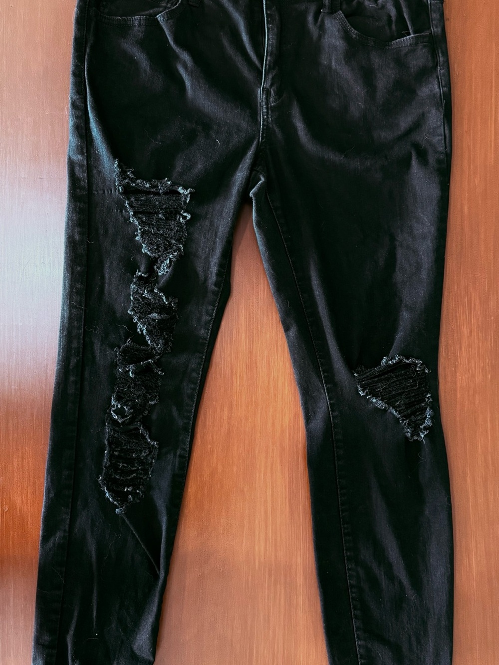 SO Black Ripped Skinny Jeans for Women